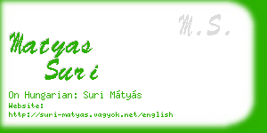 matyas suri business card